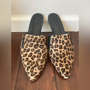 Jenni Kayne Leopard Print Pointed Toe Mules